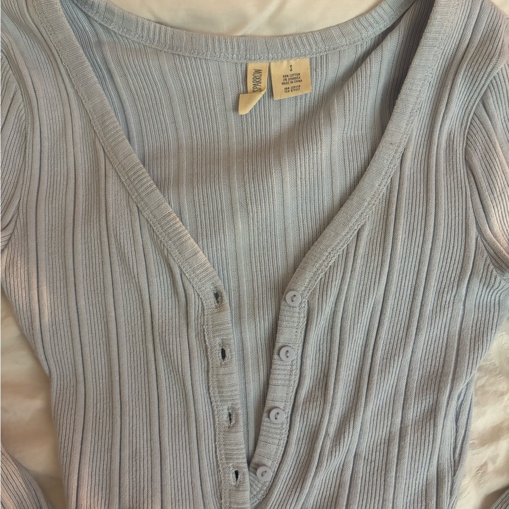 Blue Cropped Cardigan - Picture 4 of 5